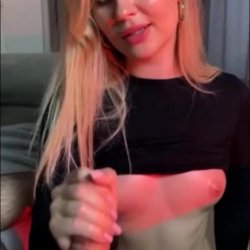 Beautiful Blonde Gets Huge Facial While He Records