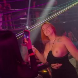 Tits out in the club